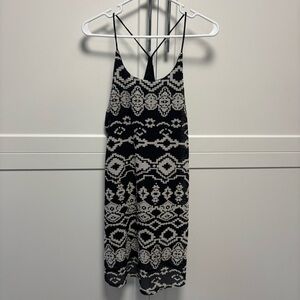 Anthropologie Staring at Stars black/white crochet lined dress medium